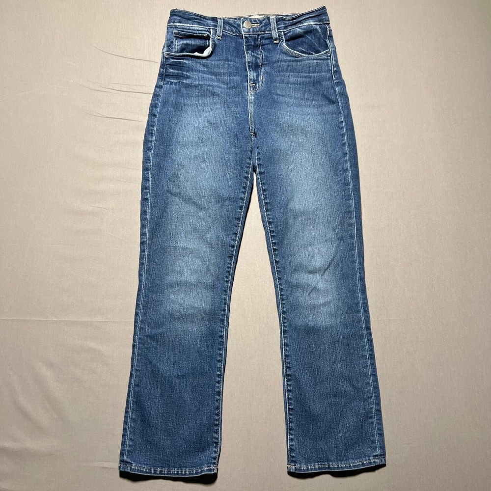 L'agence Nadia Womens Blue High Rise Cropped Straight Manchester Jeans Size 25‎